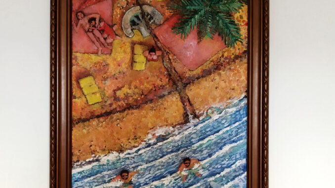 Hawaii pizza, painting, acrylic, uhazart - Peter Juhas