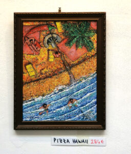 Acrylic painting by Peter Juhás named pizza Hawaii